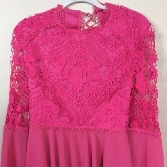 NWT Southern Fried Chics pink lace up mini dress bell sleeve XXL - Picture 4 of 8